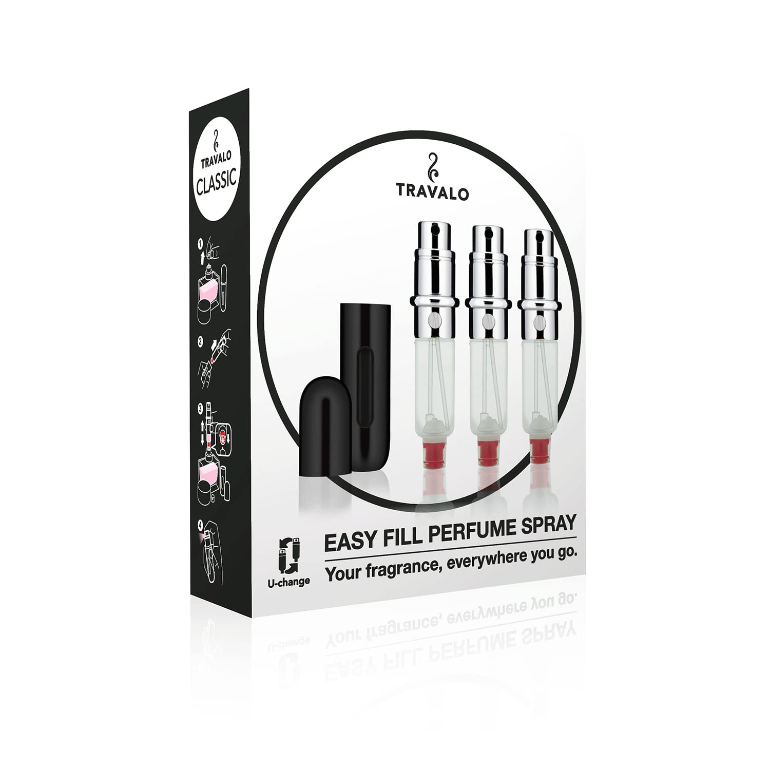 Travalo Classic HD Bag Sprays Set of 3 Refills Black : Amazon.co